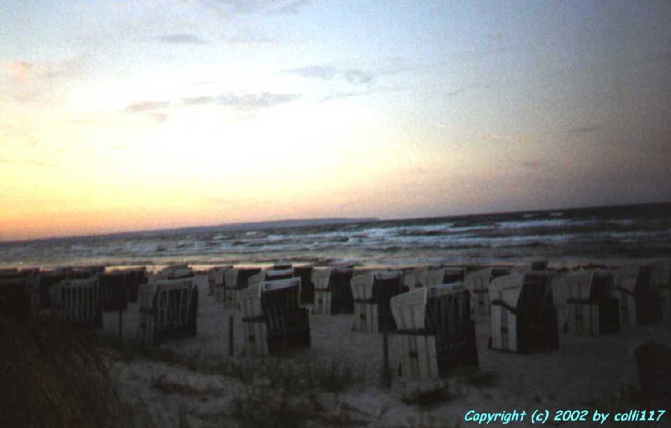 Ein Urlaubsfoto von 2002: Der Strand in Binz beim Sonnenuntergang!
