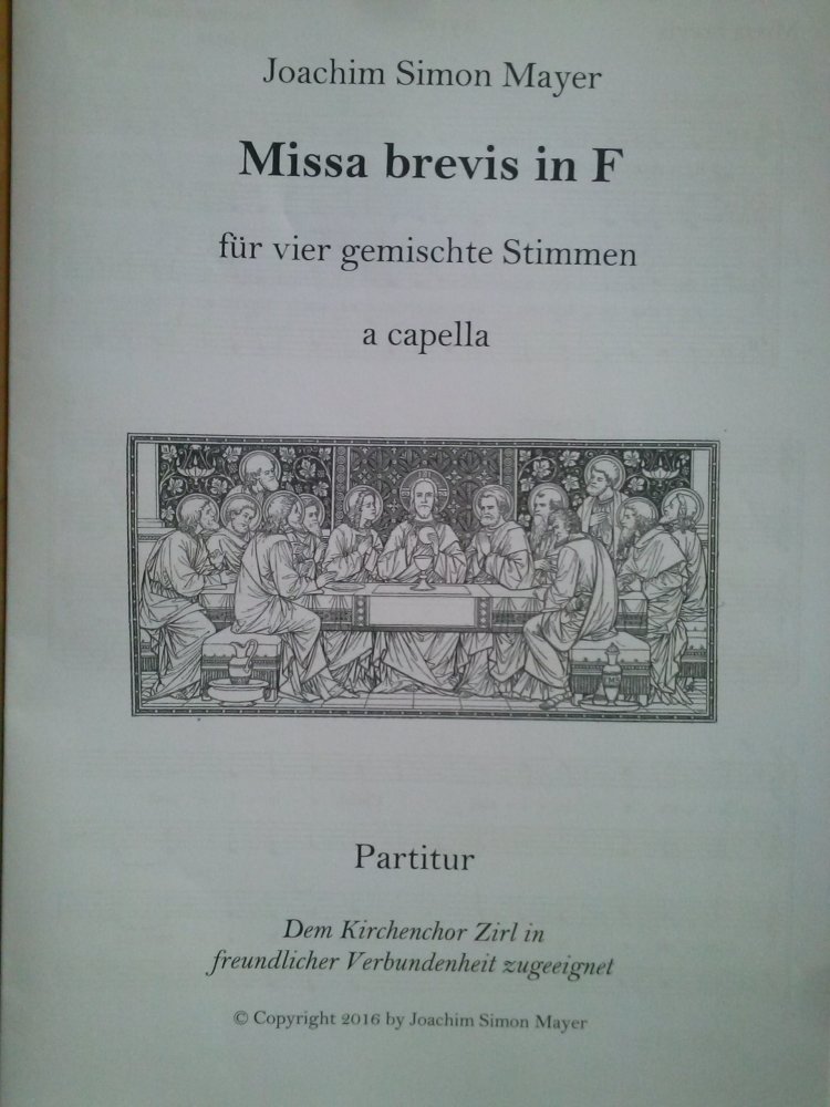 Missa brevis in F Joachim Mayer